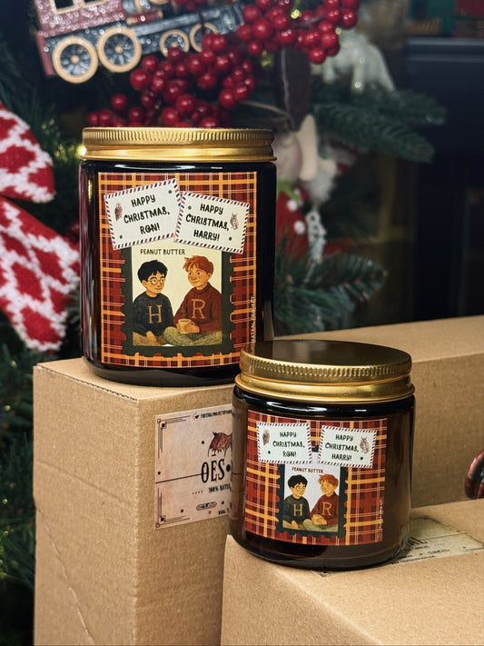 HAPPY CHRISTMAS CANDLE (Peanut Butter)